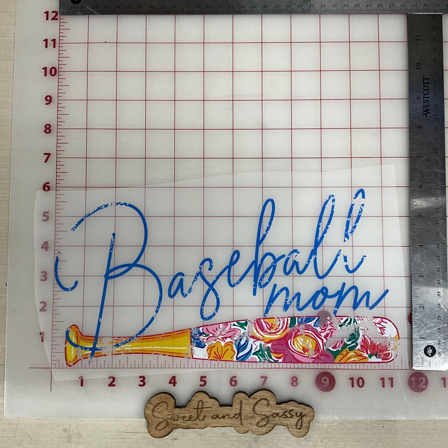 Baseball Mom floral DTF Transfer Design