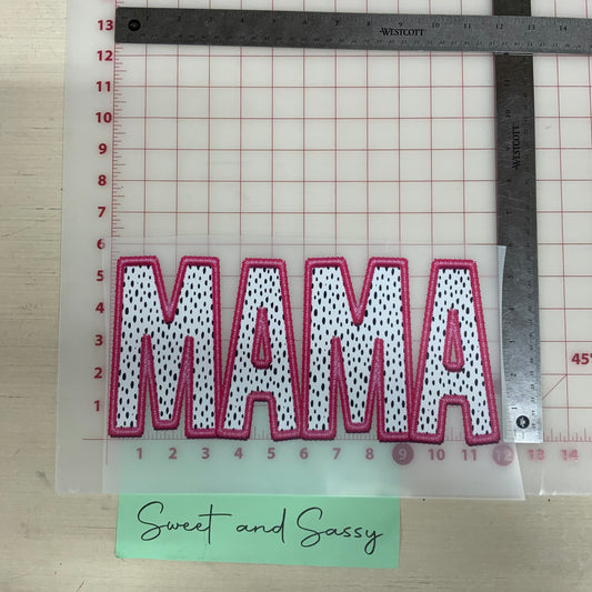 MAMA faux embroidery DTF Transfer Design