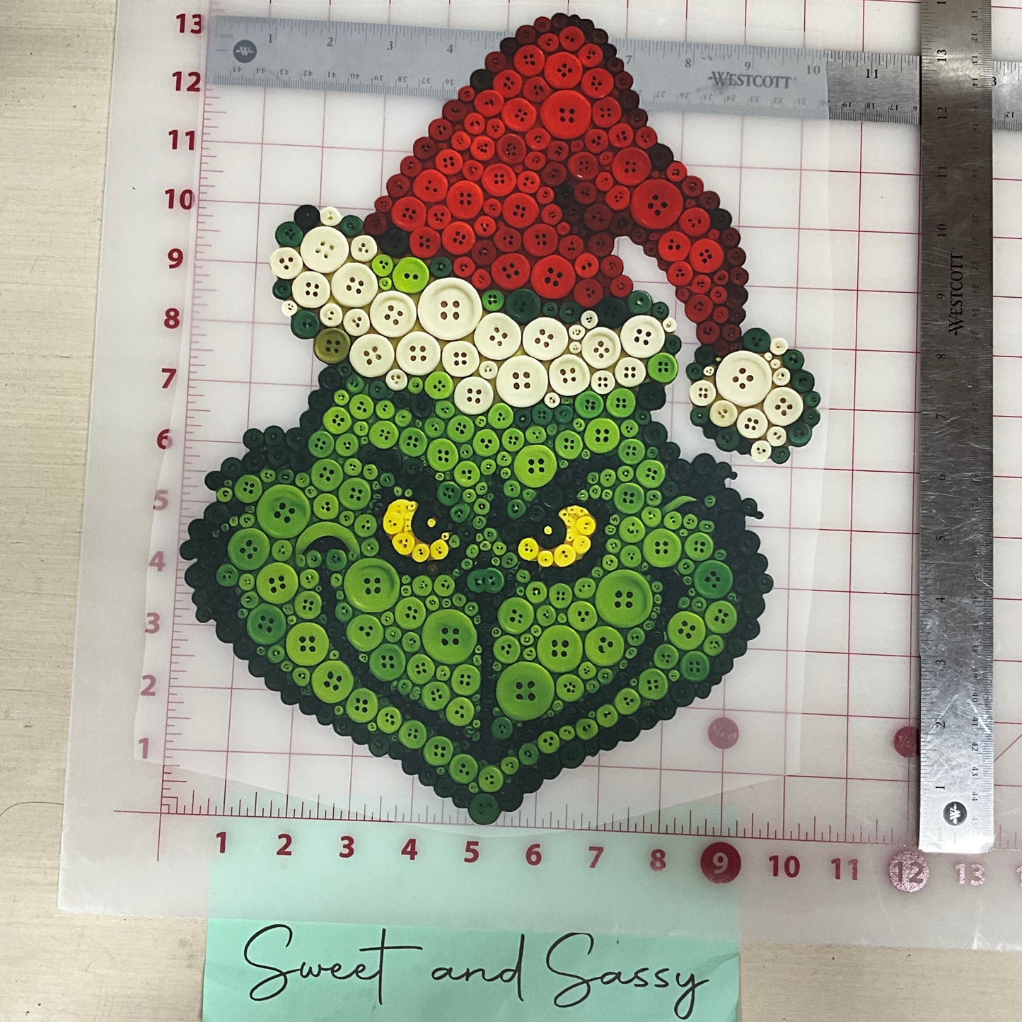 Button Grinch DTF Transfer Design SS