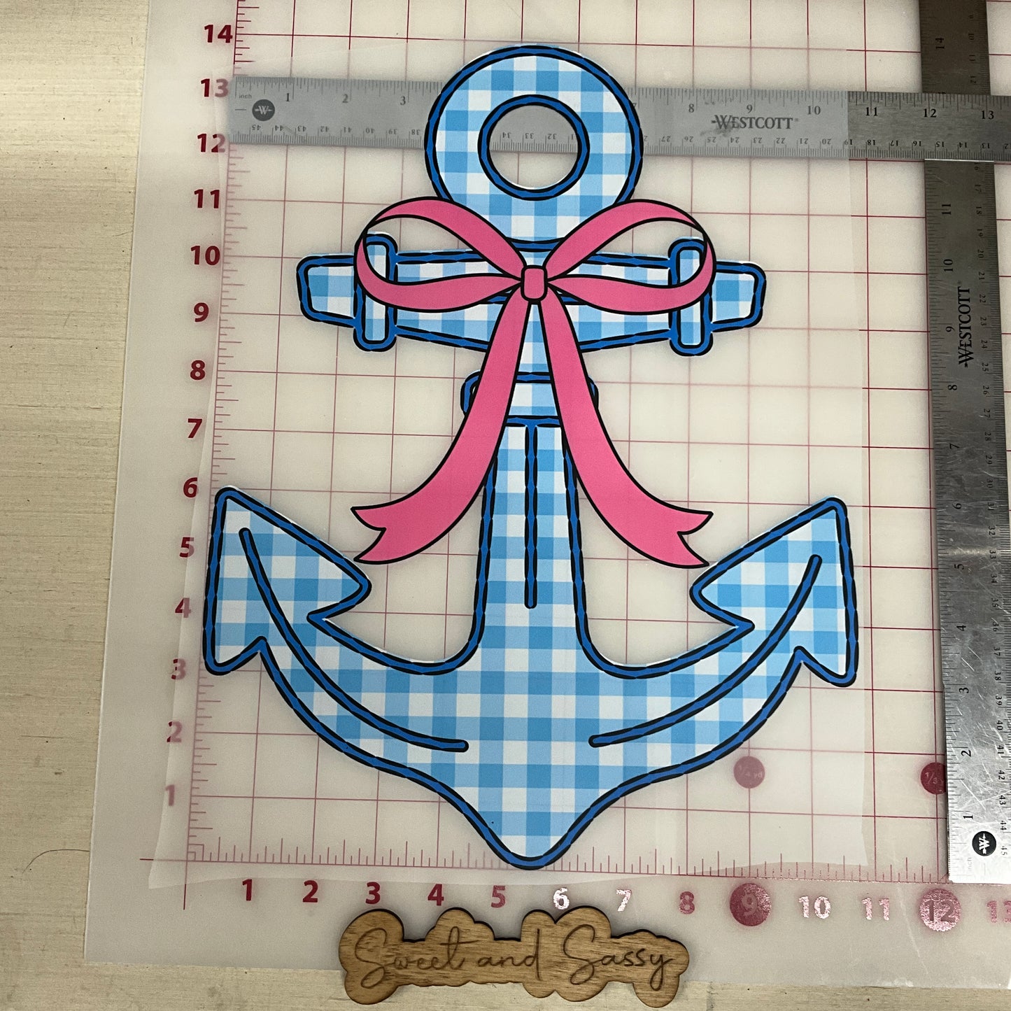 preppy anchor gingham  DTF Transfer Design