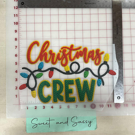 Christmas Crew with lights yarn DTF Transfer Design