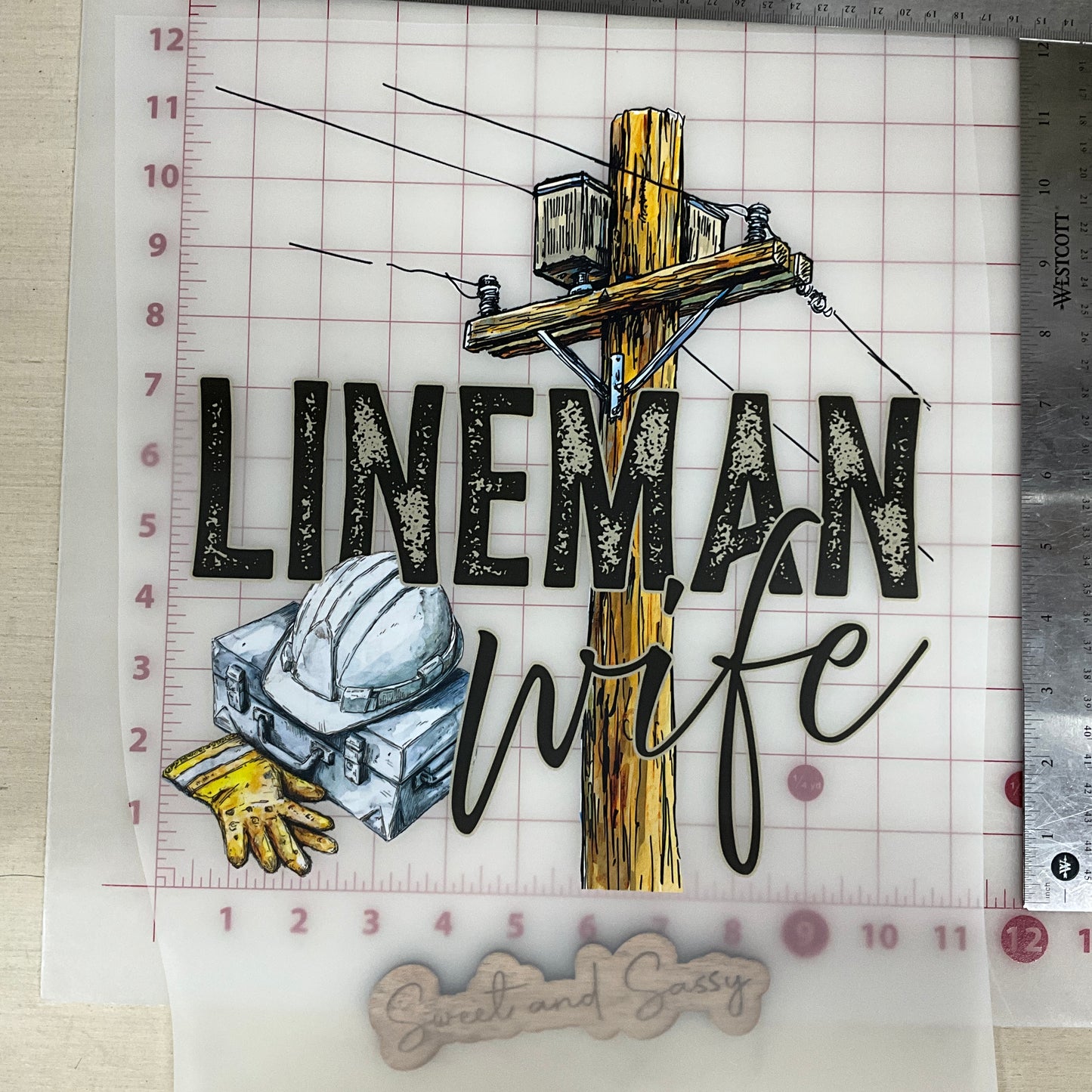 Lineman Wife DTF Transfer Design