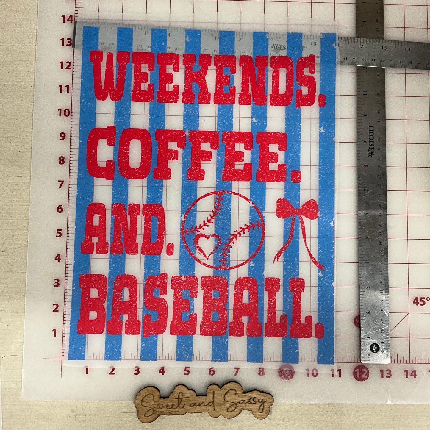Weekends Coffee and Baseball DTF Transfer Design