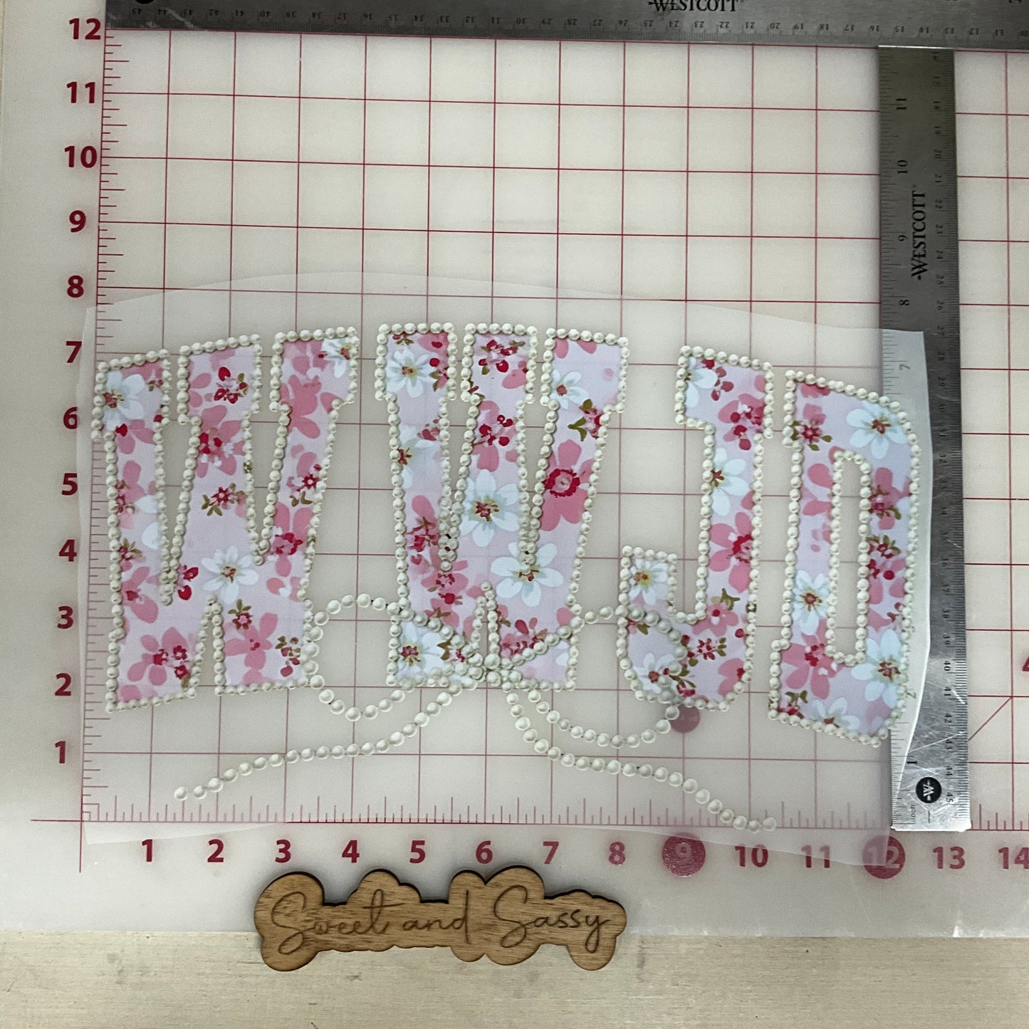 WWJD faux pearls Floral with Bow DTF Transfer Design
