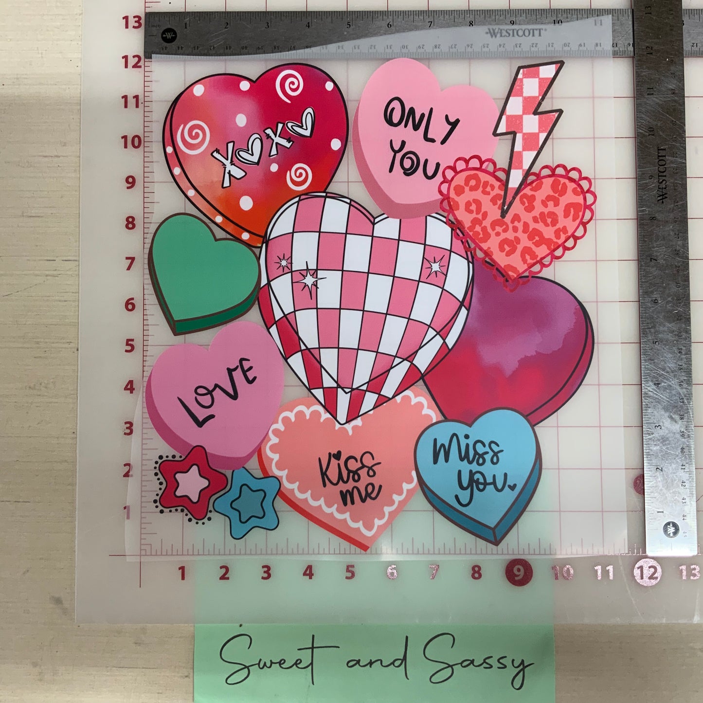 Candy Hearts DTF Transfer Designs