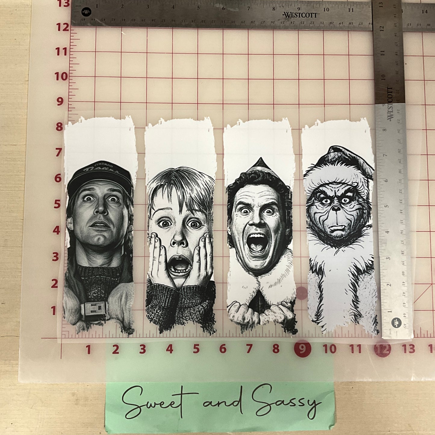 4 favorite christmas movies clark home alone elf grinch DTF Transfer Design