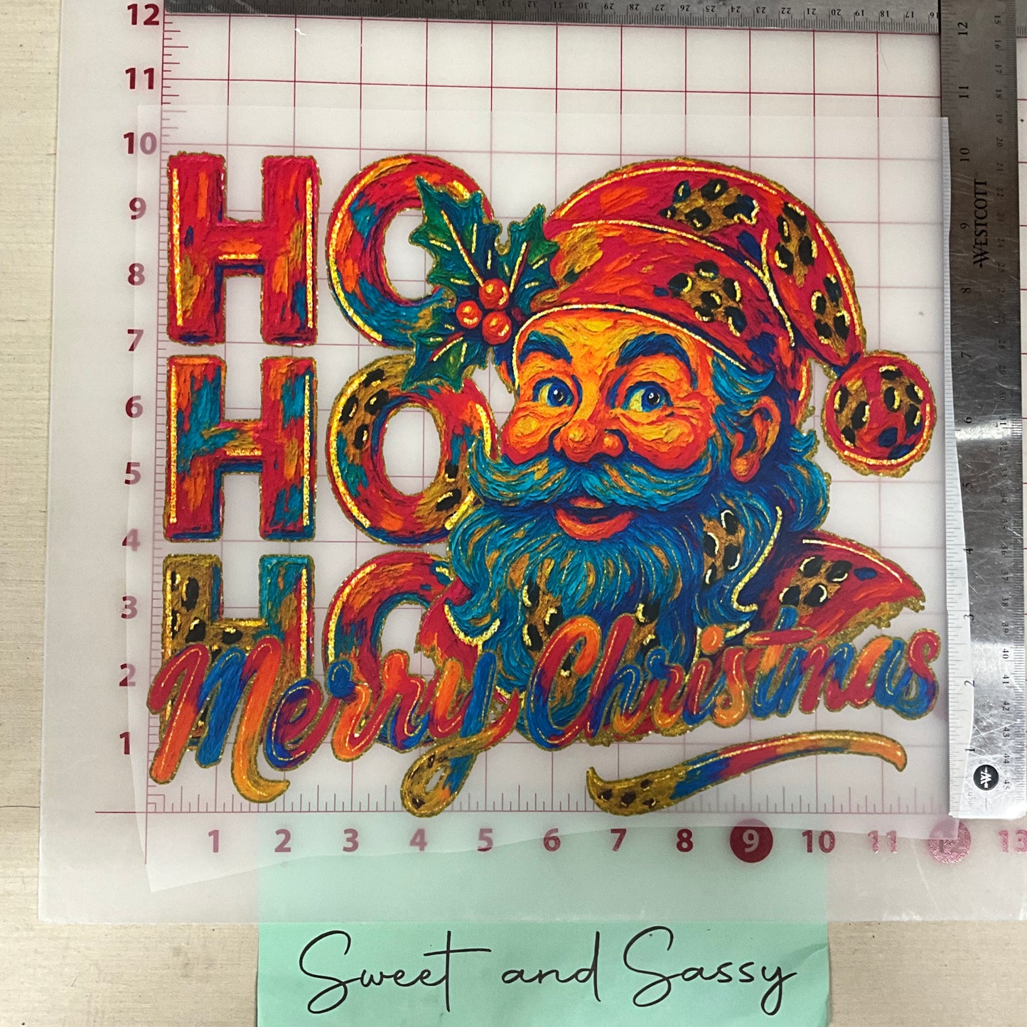 Ho Ho HO Santa painting Impasto DTF Transfer Design