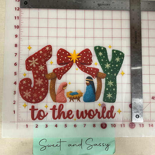 joy to the world yarn nativity_ DTF Transfer Design