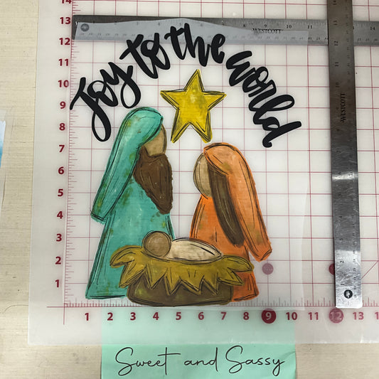 joy to the world Nativity DTF Transfer Design