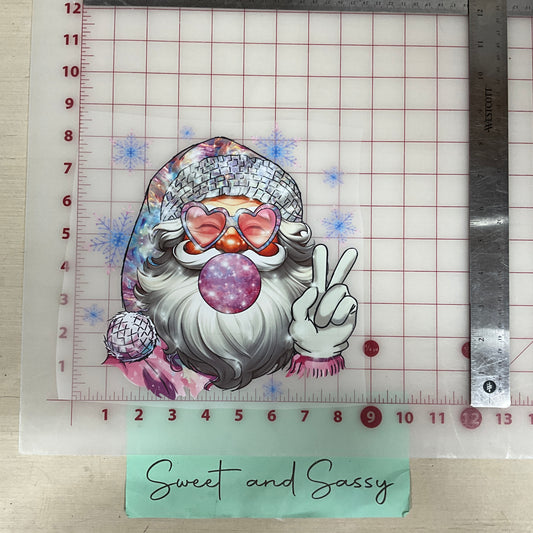 santa claus peace disco bubble DTF Transfer Design