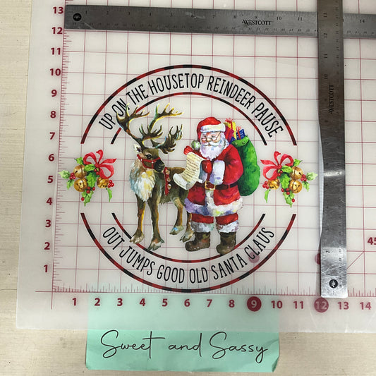 REINDEER up on the housetop reindeer pause DTF Transfer Design