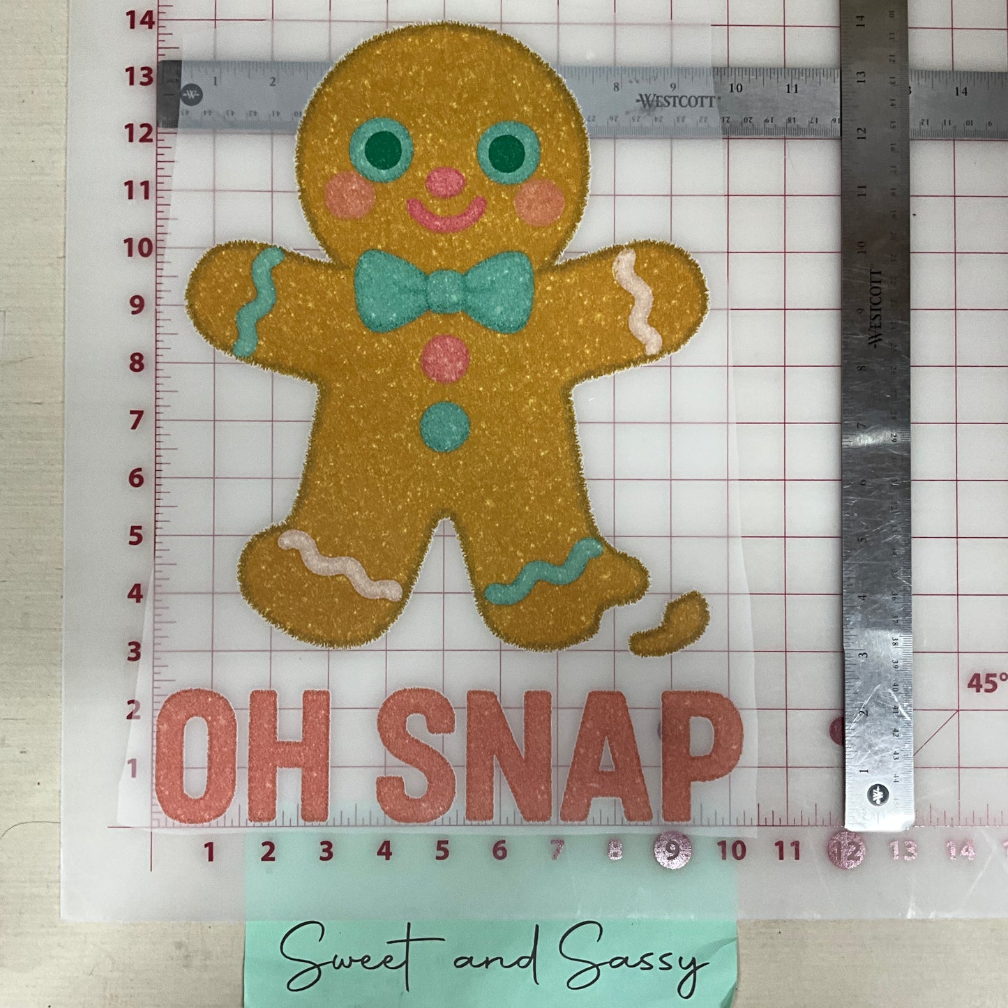 Tinsel Gingerbread Oh Snap DTF Transfer Design