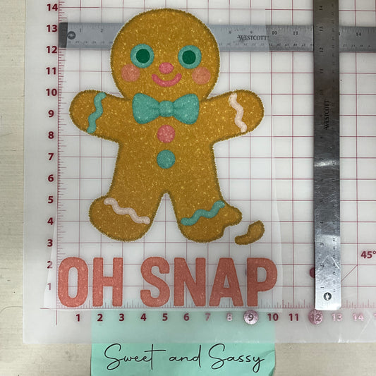 Tinsel Gingerbread Oh Snap DTF Transfer Design