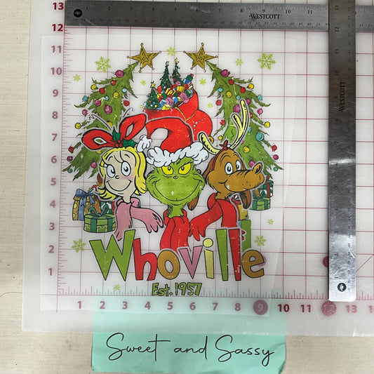 Whoville 1957 grinch DTF Transfer Design