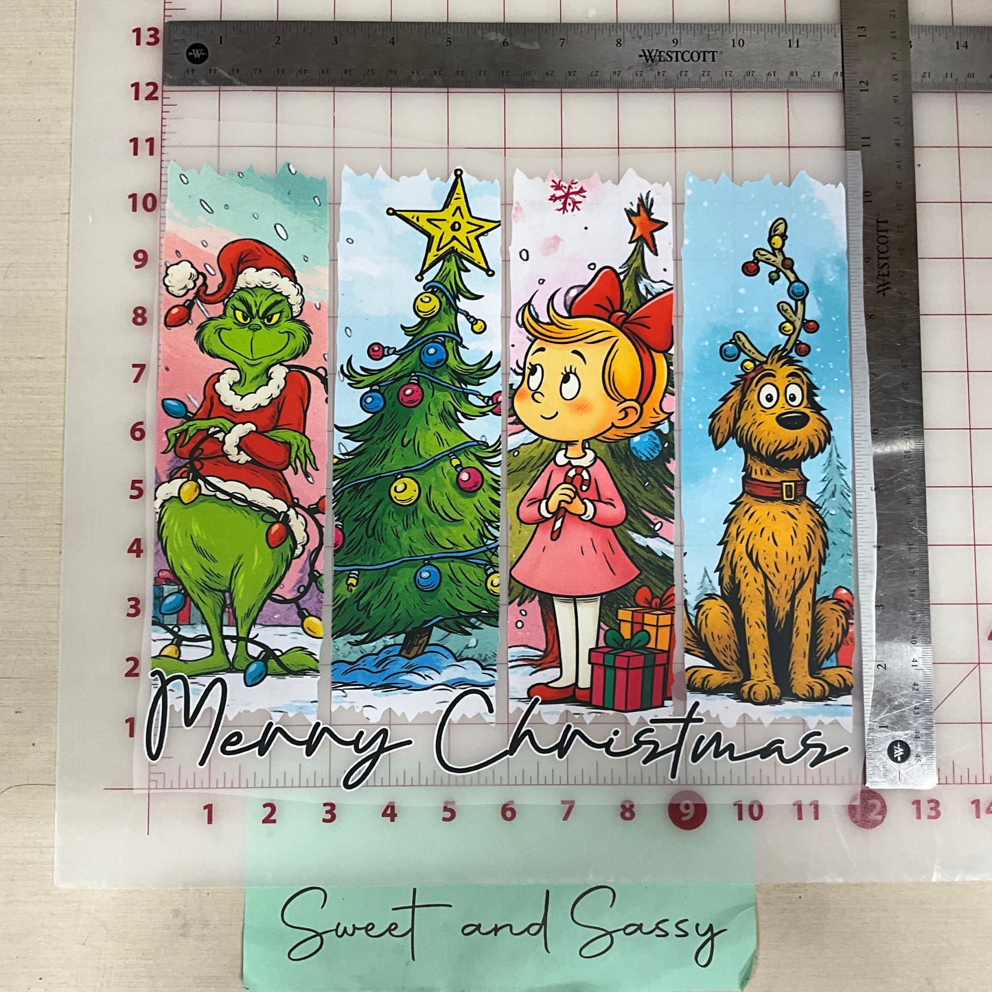 The Grinch merry Christmas split DTF Transfer Design