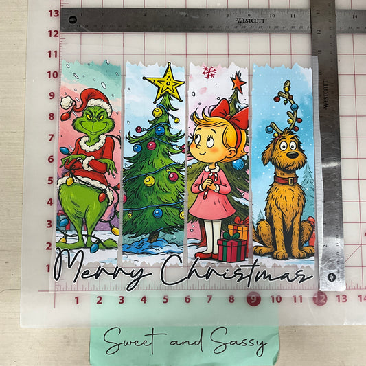 The Grinch merry Christmas split DTF Transfer Design