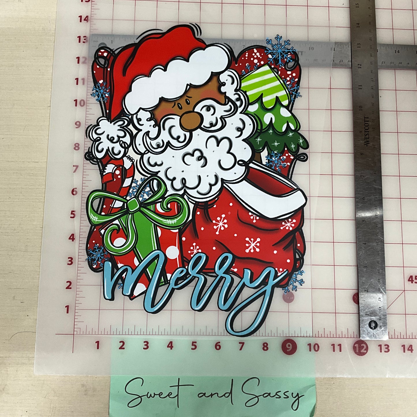 Merry Santa- medium skin tone DTF Transfer Design