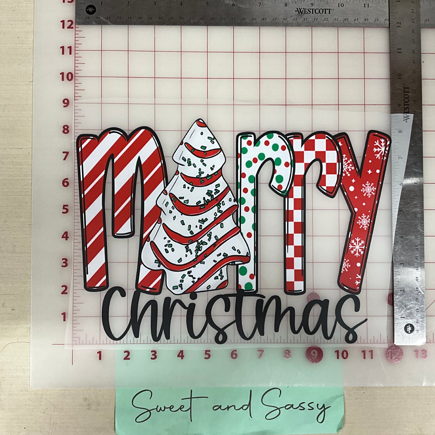 Merry Christmas tree cake_ DTF Transfer Design