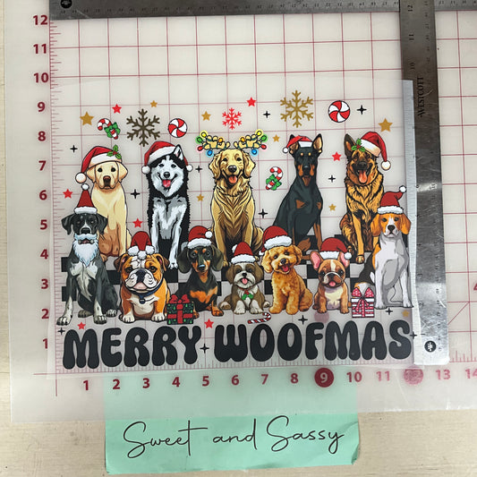 merry woofmas dog breeds DTF Transfer Design