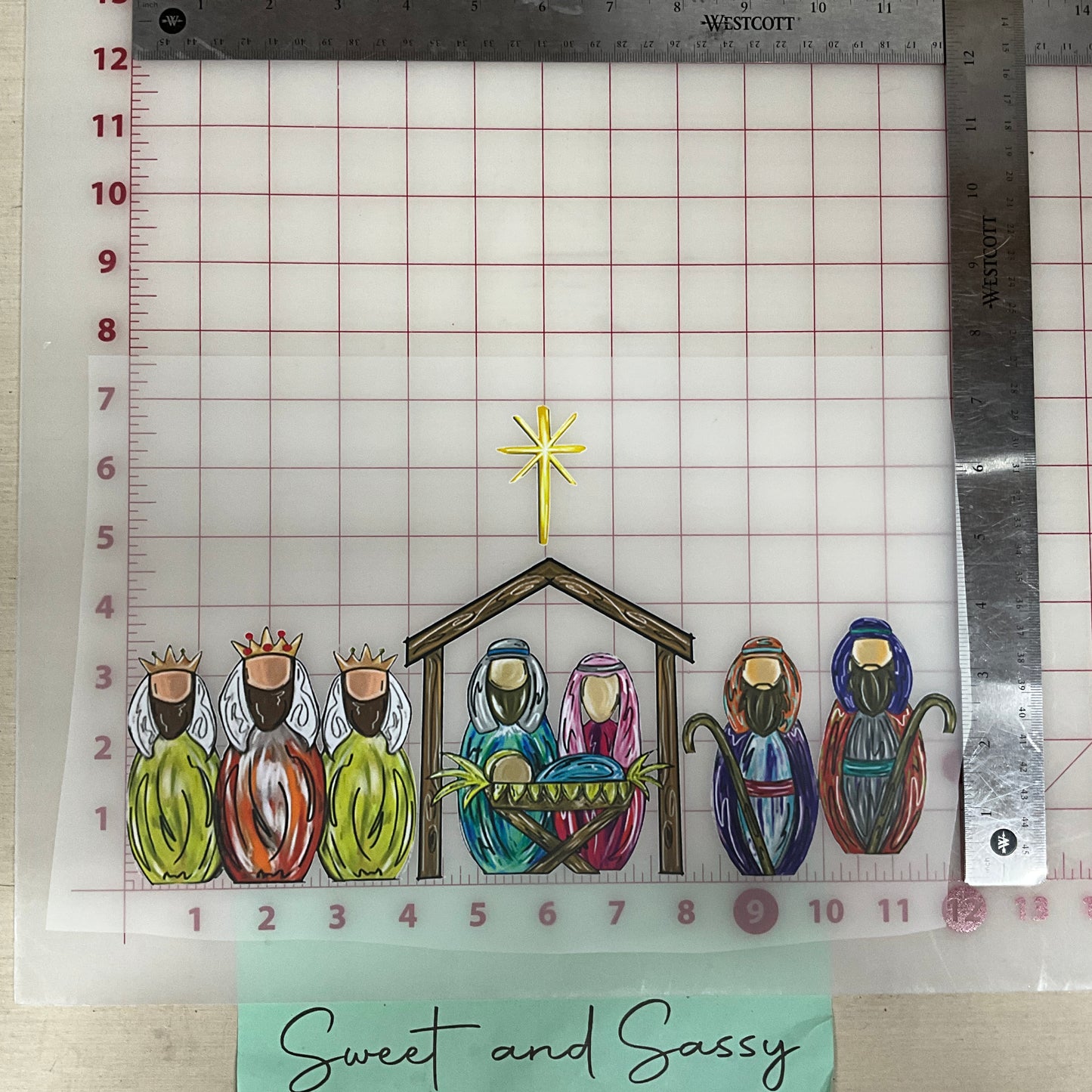 BABY JESUS WITH WISE MEN DTF Transfer Design