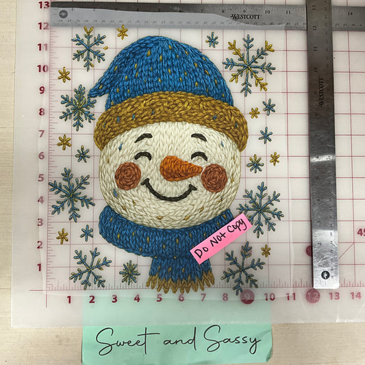 Knit yarn Snowman foundation DTF Transfer Design