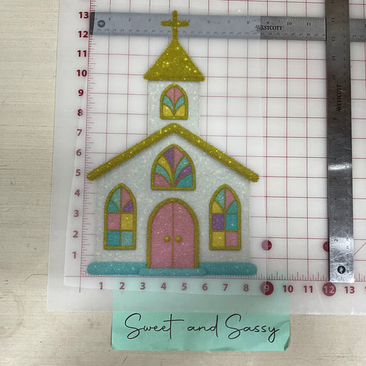 Tinsel Church DTF Transfer Design