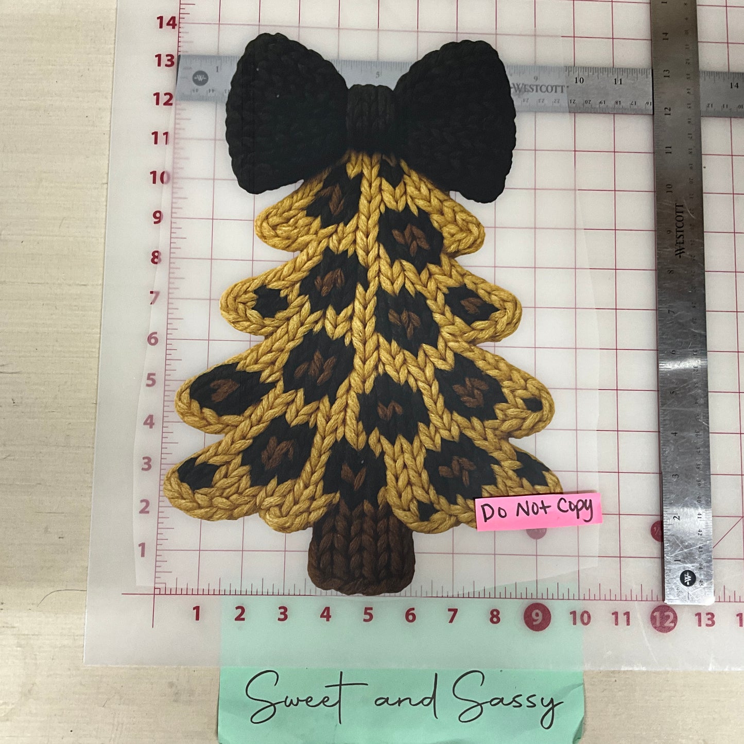Cheetah tree black bow DTF Transfer Design