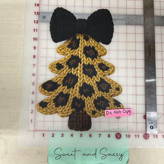 Cheetah tree black bow DTF Transfer Design