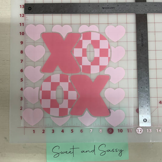 XOXO checkered DTF Transfer Design