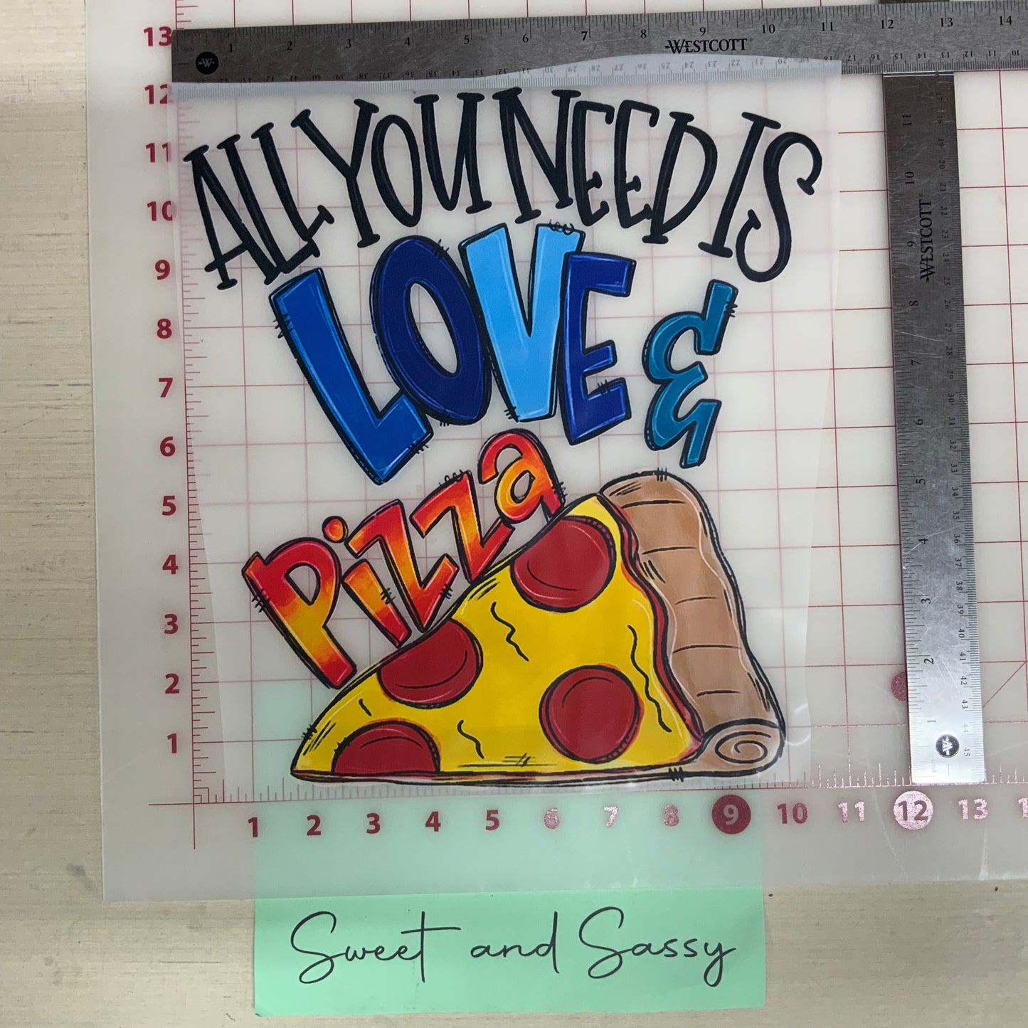 All you need is Love & Pizza DTF Transfer Design