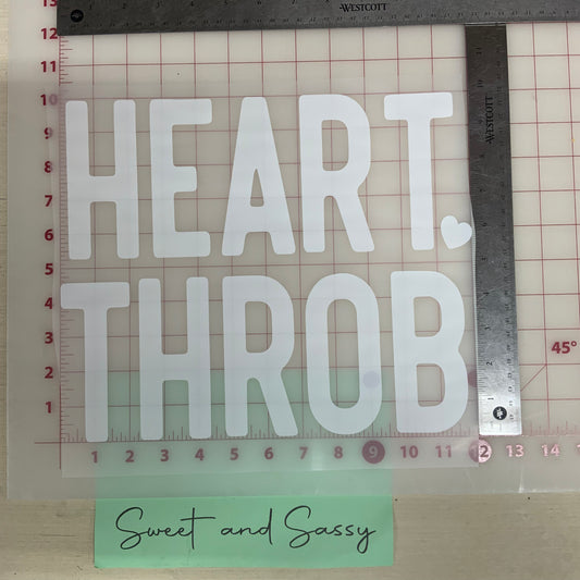 Heart Throb White  DTF Transfer Design