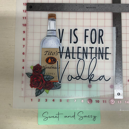 V is for....Vodka DTF Transfer Design