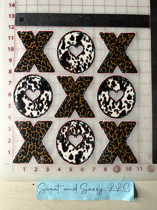 Leopard and Cow Print XOXO DTF Transfer Design