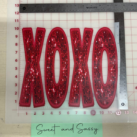 Faux Sequin Faux Embroidery XOXO DTF Transfer Design