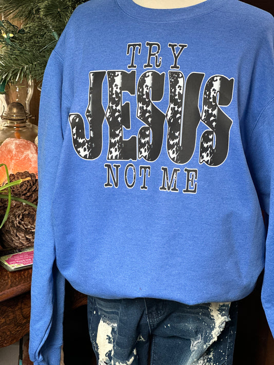 Try Jesus Not Me DTF Transfer Design