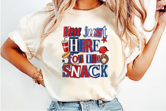 I'm Just Here for the Snack Ballpark Snacks  DTF Transfer Design
