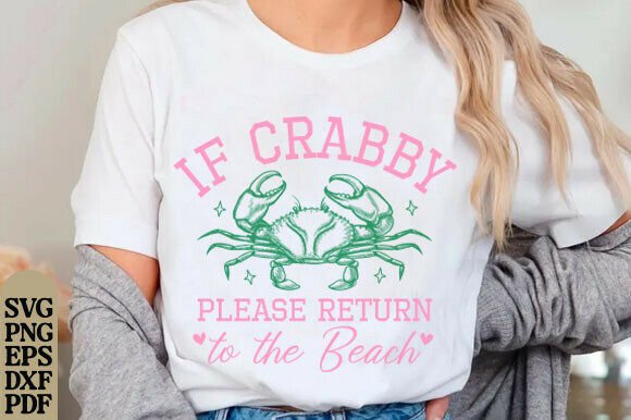 If Crabby return to Beach DTF Transfer Design