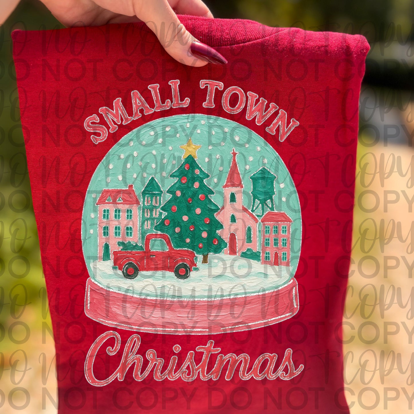 Small Town Christmas Snow globe DTF Transfer Design SS