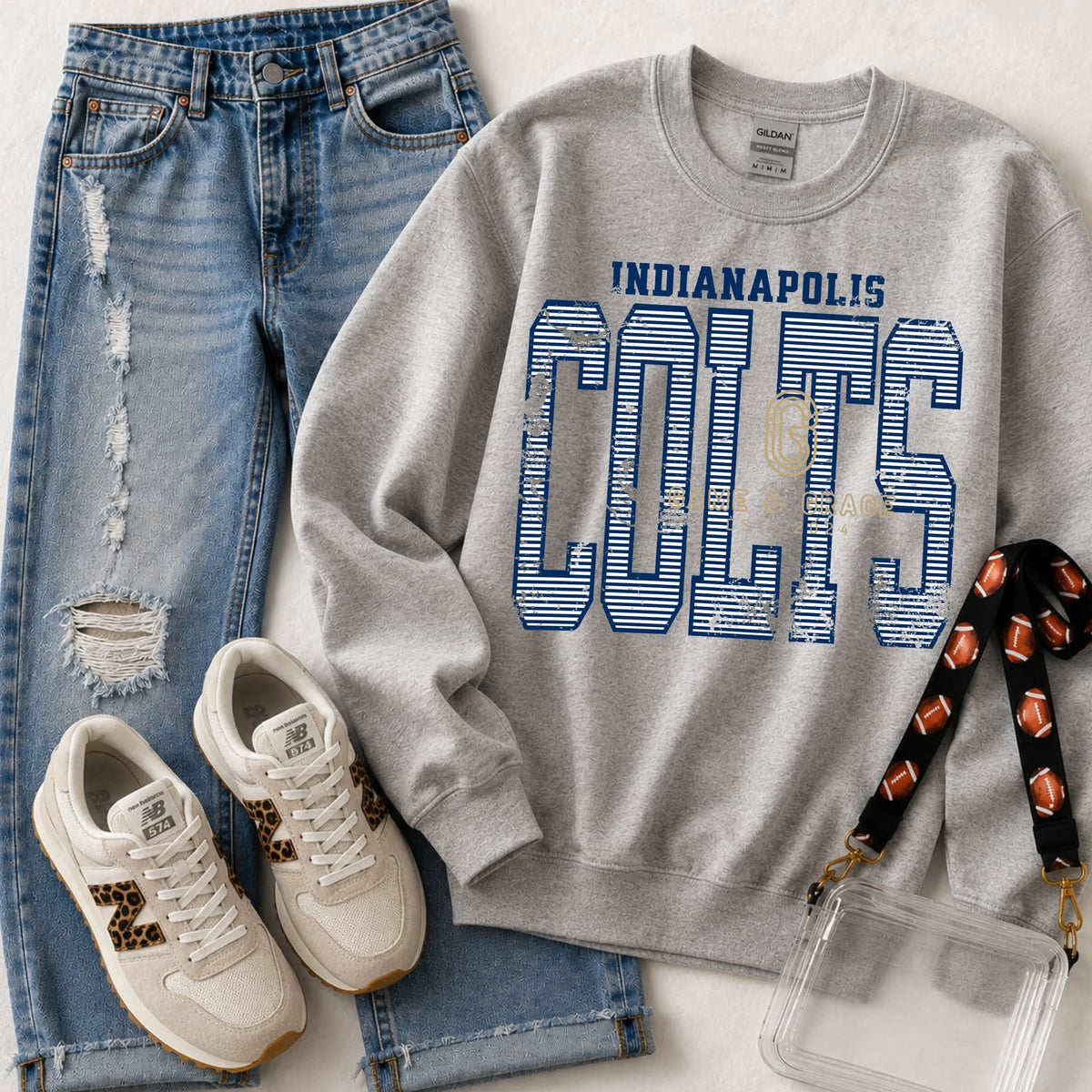 Mascot Football Stripes DTF Transfer