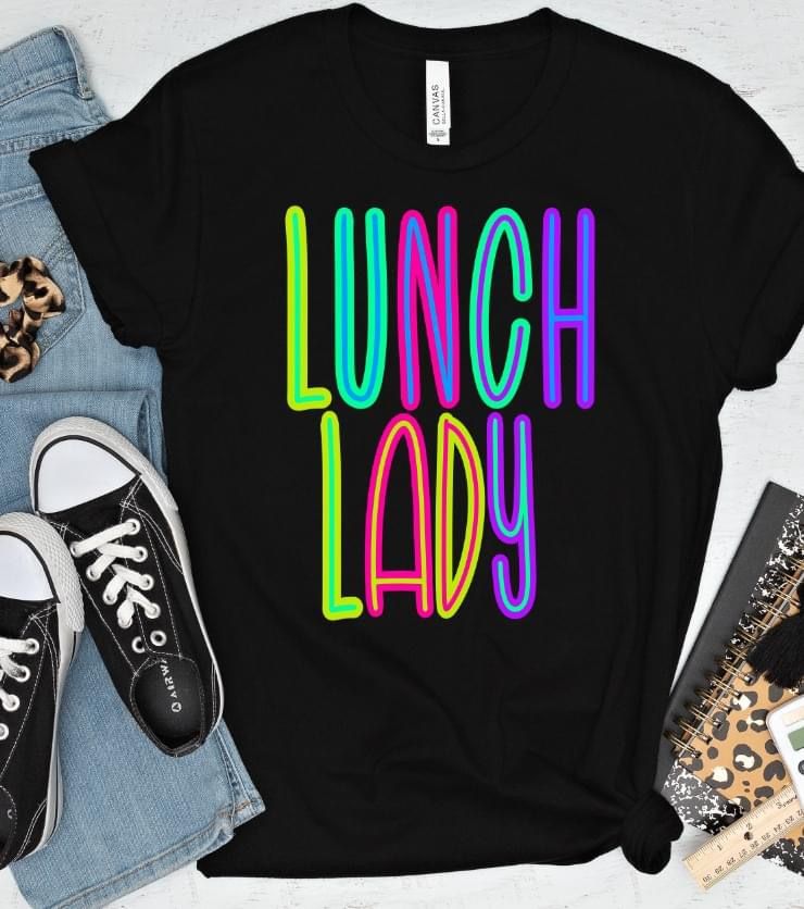 Lunch Lady bright DTF Transfer Design Bev