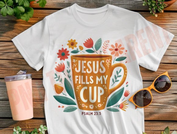 Jesus Fills My Cup DTF Transfer Design