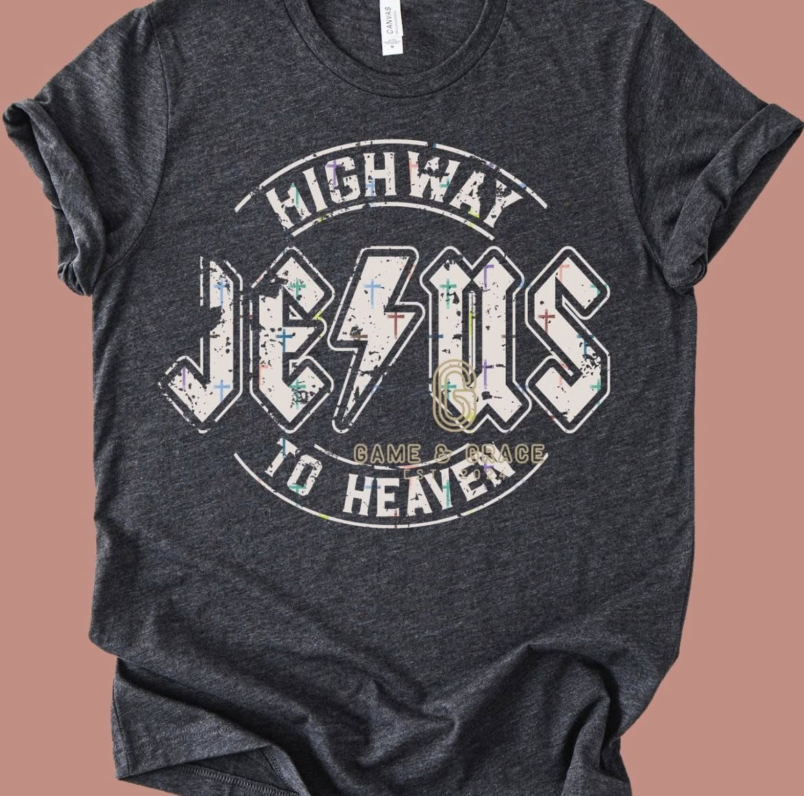 Jesus Highway to Heaven crosses DTF Transfer Design