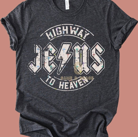 Jesus Highway to Heaven crosses DTF Transfer Design