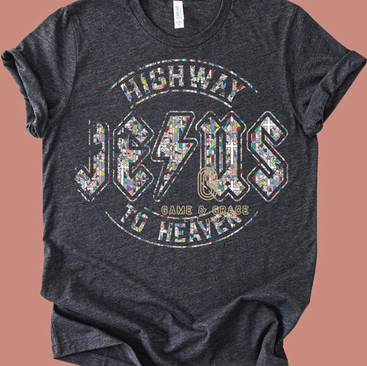 Jesus Highway to Heaven stained glass DTF Transfer Design