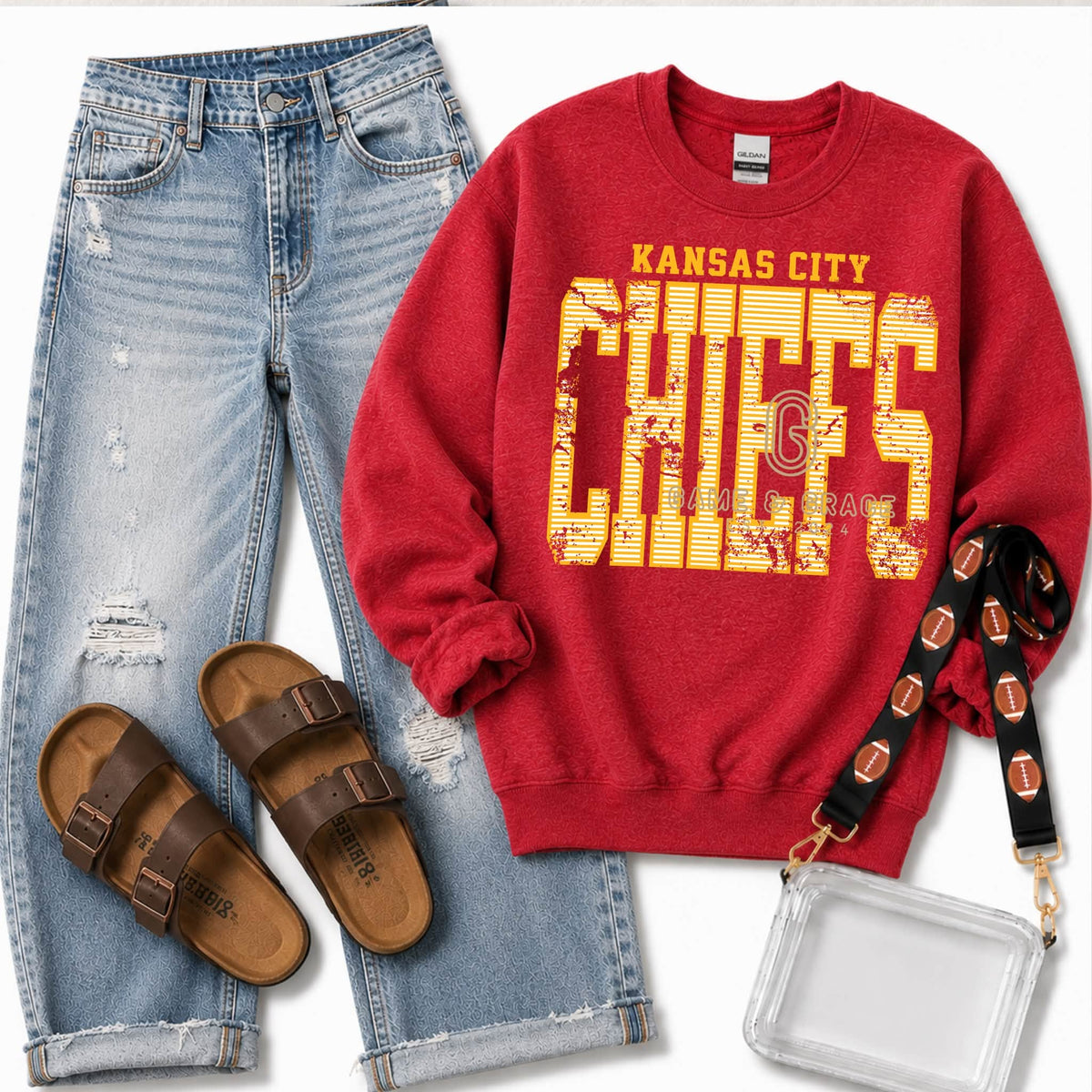 Mascot Football Stripes DTF Transfer