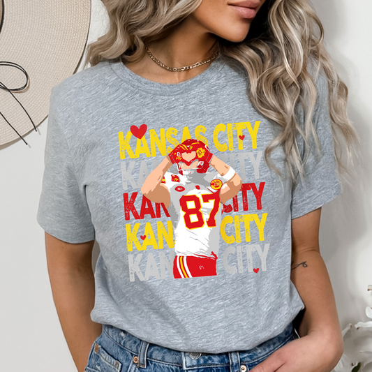 Kansas City stacked Kelce 87 DTF Transfer Design