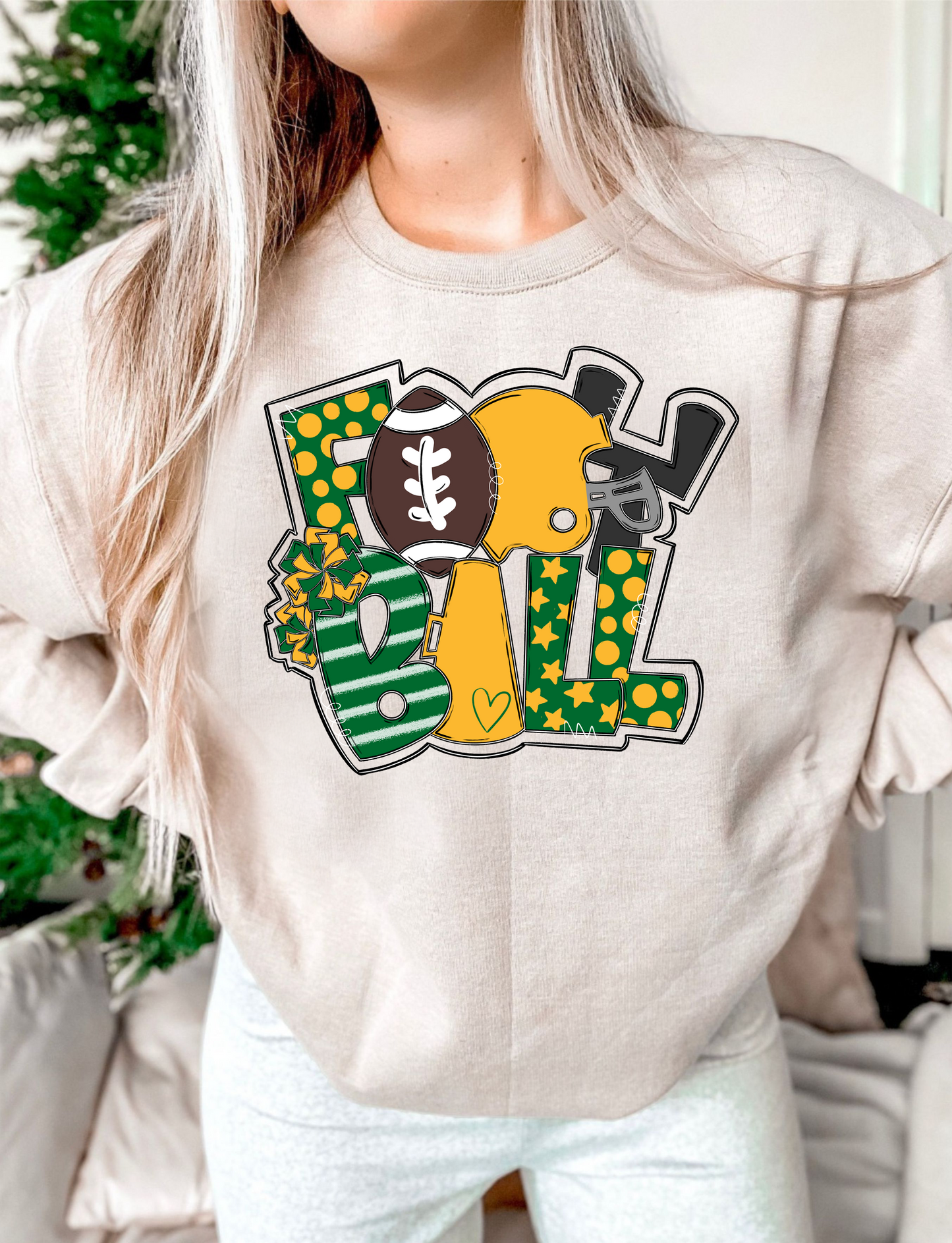 Football Word Art DTF Transfer Design Bev