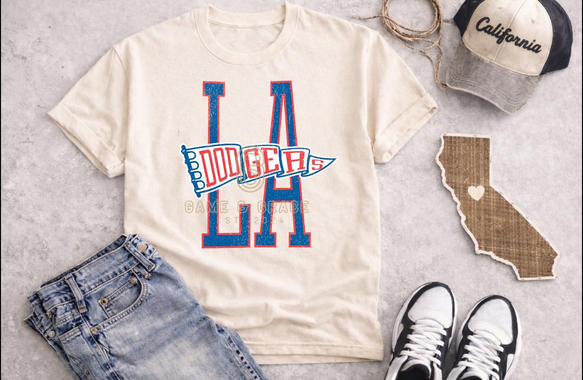 LA Dodgers Pennant DTF Transfer Design