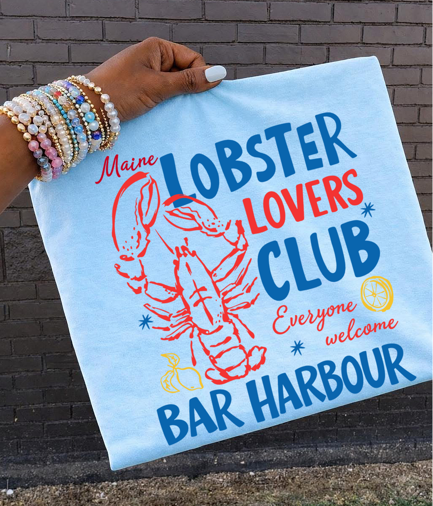 Lobsters Lovers Club Bar Harbour DTF Transfer Design