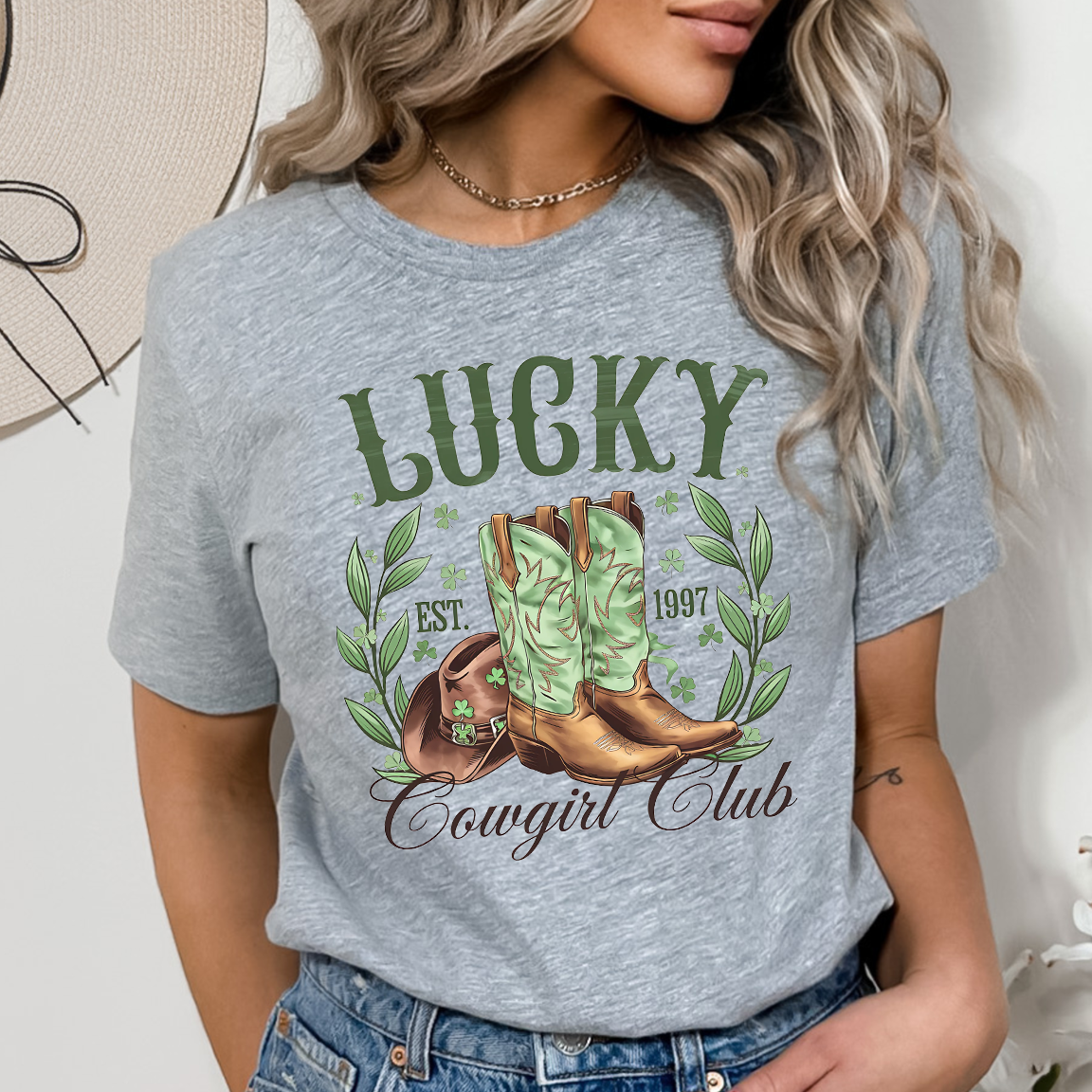 Lucky Cowgirl Clubs DTF Transfer Design